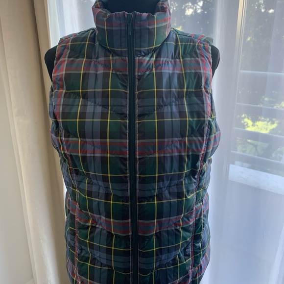 🎉 HP 🎉 Lands’ End Plaid Down Vest size M - Picture 3 of 11